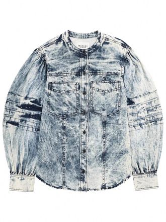 Isabel Marant Womens Mileda Top In Blue Haven/ White