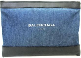 Balenciaga Pre-owned Canvas clutches - Heren - Vintage Clutch - Blauw - ONE Size - Leer - Vintage