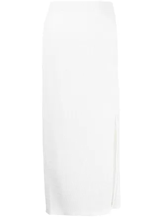 Goodious Gonna lunga con spacco laterale - Bianco