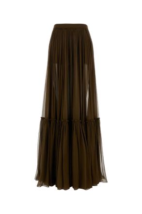 Saint Laurent Brown Crepe Skirt