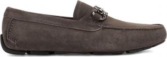 Ferragamo Mens Gancini Driving Loafers In Grey