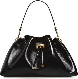 Jimmy Choo London Cinch M Leather Bucket Bag in Black/gold at Nordstrom