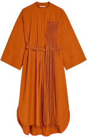 Roksanda Ilincic Poska Belted Cotton-poplin Midi Dress - Orange - 14 (UK14 / L)