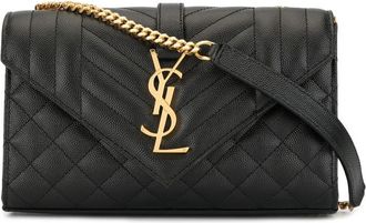 Saint Laurent Black Envelope small matelass leather crossbody bag