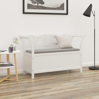 vidaXL Vidaxl - Banco Madera Maciza Abeto Blanco 107x45x75,5 Cm