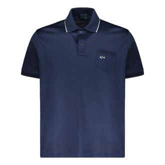Paul & Shark Paul & Shark, Polo Shirts, male, Blue, Size: 2XL Short-sleeve Polo
