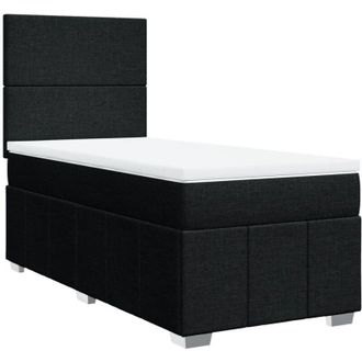 vidaXL Cama Box Spring Con Colch&oacute;n Tela Negro 80x200 Cm Vidaxl