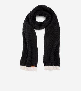 Cole Haan Womens Essential Rib Scarf - Black