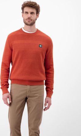 Lerros Strickpullover LERROS LERROS Strickpullover f&uuml;r Herren, tonal gestreift, Herren, Gr. XXL, scandinavian rot, 100% Baumwolle, Rundhals, Pullover Strickp