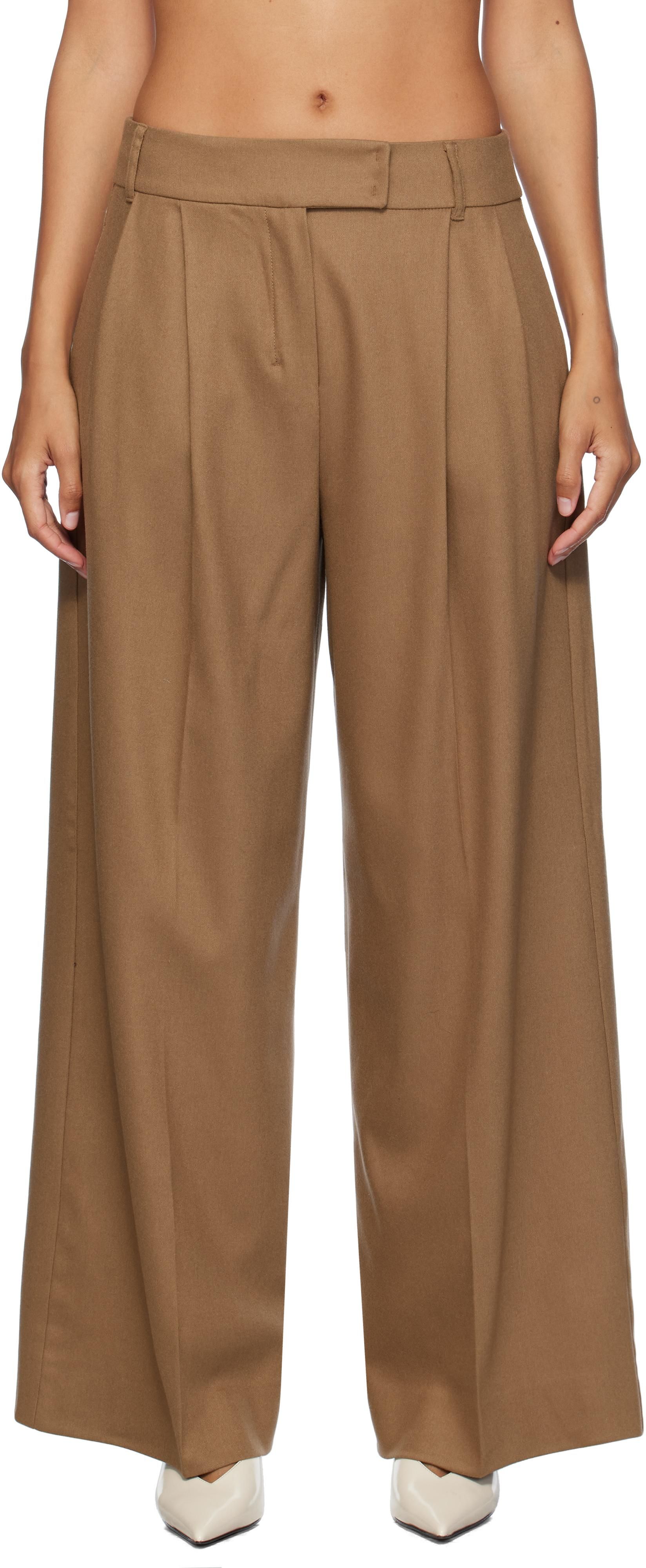 パンツ MAX MARA Women Palazzo Pants NINFA 330 003 BROWN Max Mara Ninfa Palazzo Pants - Brown | Editorialist
