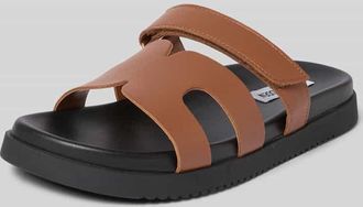 Steve Madden Lederslides mit Klettverschluss Modell MISSILE in Cognac, Größe 36