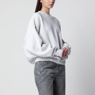 Golden Goose Felpa unisex Star in cotone grigio con cristalli