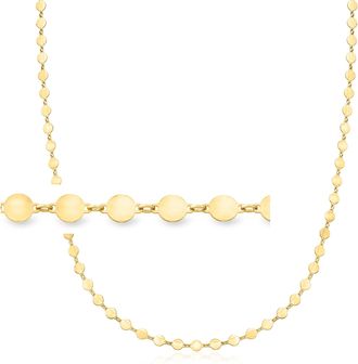 Ross-Simons Italian 18kt Gold Over Sterling Mirror-Link Necklace