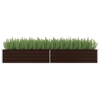 vidaXL Arriate De Acero Galvanizado Marr&oacute;n 320x80x45 Cm Vidaxl