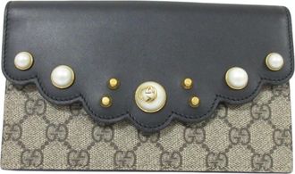 Gucci Black Gg Supreme Chain/Shoulder Wallet (Pre-Owned)