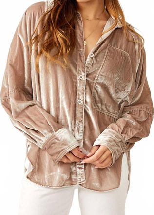 Free People Night Skies Velvet Top In Mushroom