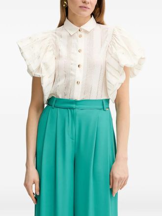 Fracomina ruffled shirt - Bianco