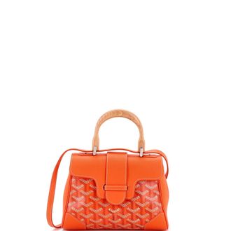 Goyard Saigon Top Handle Bag Coated Canvas with Leather Mini