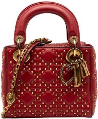 Dior Pre-owned Lady Satchel - Dames - Vintage Handtas - Rood - ONE Size - Leer - Vintage