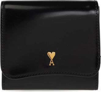 Ami Paris Paris Compact Wallet - unisex - Portefeuilles - Zwart - ONE Size - Katoen - Accessoires