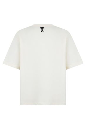 Ami Logo Graphic Cotton T-Shirt - Cream