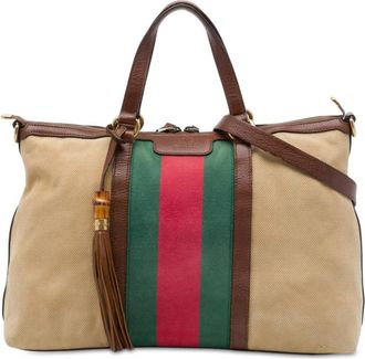 Gucci Pre-owned Gucci Medium Canvas Web Rania Top Handle Bag Ladies 9D2IRE12XNEQ20FU