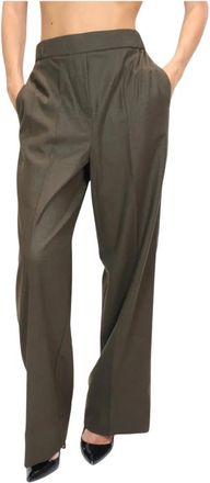 Emme Di Marella Emme DI Marella - Teca Wijde Broek - Dames - Broeken - Groen - Maat: L Wol