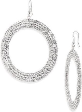 Tasha Crystal Pavé Ring Drop Earrings in Silver Crystal at Nordstrom Rack