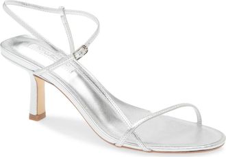 Tony Bianco Caprice Ankle Strap Sandal in Silver Nappa Metallic at Nordstrom, Size 7.5
