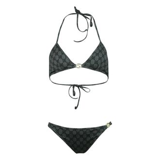 Gucci Bikini GG de punto el&aacute;stico estampado - Swimwear - Mujer - Negro - M