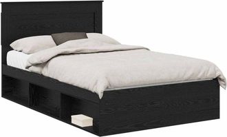 vidaXL Estructura De Cama Negro 135 X 190 Cm Madera De Pino Macizo Vidaxl