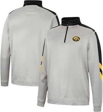 Colosseum Mens Colosseum Gray/Black Iowa Hawkeyes Bushwood Fleece Quarter-Zip Jacket at Nordstrom, Size Medium