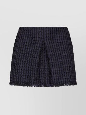 Dsquared2 tweed frayed-hem thigh-length mini skirt