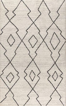 Jonathan Y Designs Alia Moroccan Beni Souk Area Rug in Cream/black at Nordstrom, Size 5Ft 0In X 8Ft 0In