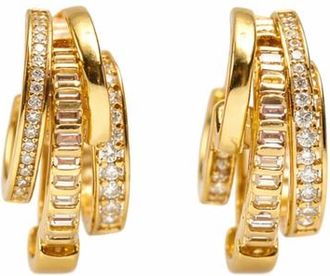 Native Gem Triple Threat Huggie Hoop Earrings in Gold at Nordstrom