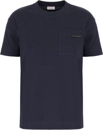 Brunello Cucinelli Blue Round Neck T-Shirt