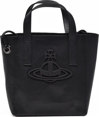 Vivienne Westwood Black Leather Sarah Tote Bag