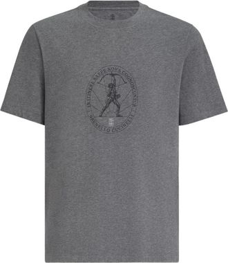 Brunello Cucinelli Hombre, Camisetas, Gris, Talla: M
