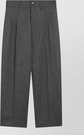 Ami virgin wool pleated wide leg trousers
