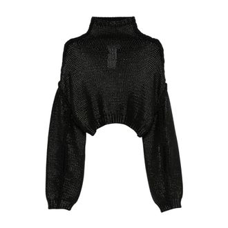 Sportmax Fashion Truien Zwart - Dames - Coltruien - Zwart - M - Katoen - Truien & Vesten