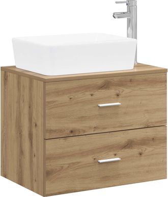 vidaXL Juego De Muebles De Ba&ntilde;o Roble Artisan Madera De Ingenier&iacute;a Vidaxl