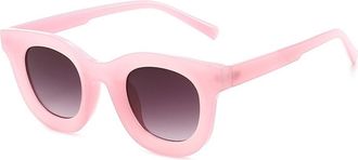 Generic Round Small Frame Trendy Sunglasses For Men And Womens Commuting Vacation Shopping Street Photography Sun Glasses(Pink)
