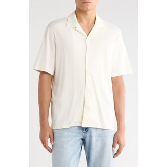 Rag & Bone Slub Cotton Camp Shirt in Chalk at Nordstrom Rack, Size Xx-Large