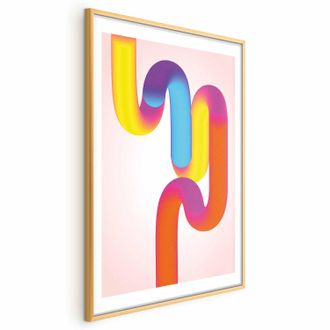 OEM P&oacute;ster - Tubos Arco&iacute;ris - Ilustraci&oacute;n Abstracta Con Degradados De Colores