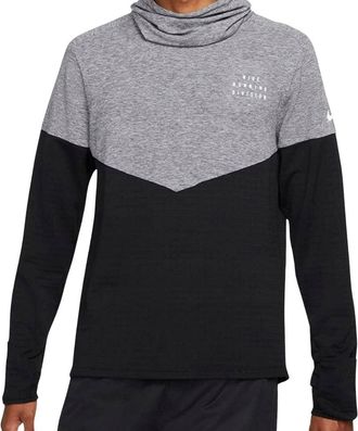 Nike Heren Repel Therma-Fit Hardloopshirt (Zwart/Grijs)