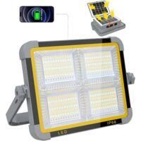 OEM Foco Led Recargable De 150 W, Luz De Trabajo Led Port&aacute;til Con Paneles Solares Duales, 9000 Mah/336 Led/4 Modos/ip66, Foco Para Obras De Construcci&oacute;n, 