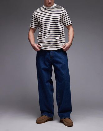 Obey Bigwig - Jeans ampi blu lavaggio stone wash