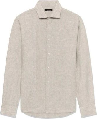 Matinique Overhemden, Heren, Beige, M, Linnen, MAmarc Linnen Overhemd