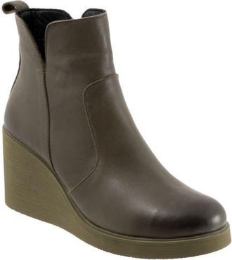 Bueno Laura Platform Wedge Bootie in Green Khaki at Nordstrom, Size 8.5-9Us