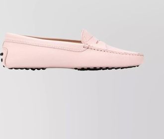 Tod's leather driving shoes penny strap detail